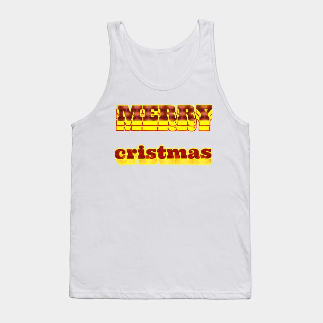 MERRY christmas text art design. Tank Top by Dilhani